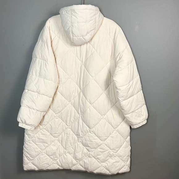 Lands End Puffer Coat Women's 2X Long ThermoPlume Insulated Coat Quilted Hooded - Picture 3 of 15